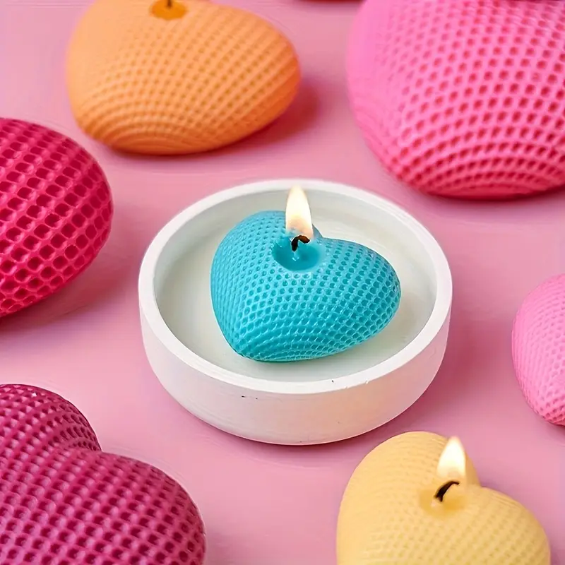 3D Heart Candle - 3 Pieces