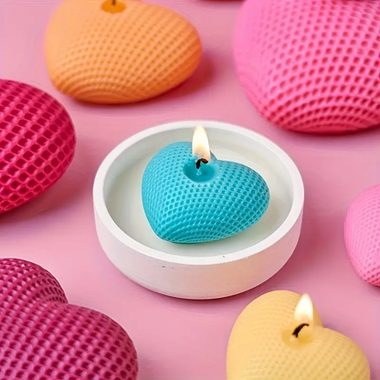 3D Heart Candle - 3 Pieces
